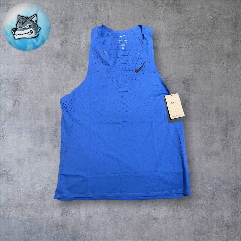 Nike AeroSwift Dri-FIT ADV Running Singlet Comet Blue Men's Size M FN4231-411